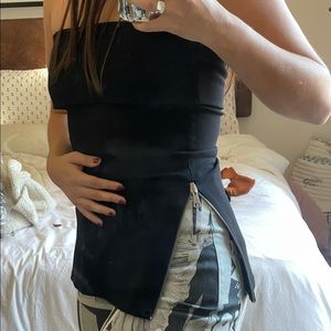 Zara split zipper top 🖤